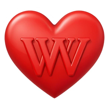 the letters M + V, in a heart  sticker