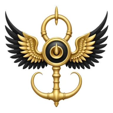 holy emblem with black wings with horn sticker