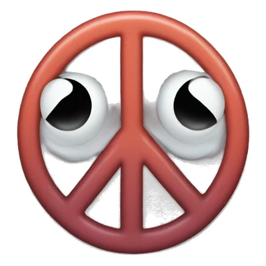 Kissy face peace sign crying sticker