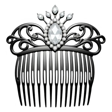elegant white hair comb with diamonds sticker