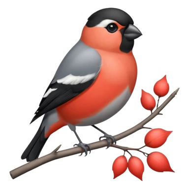 Round and cute bullfinch sticker