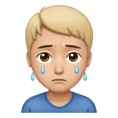 una persona mirándose con inseguridad, expresión triste y mirada hacia abajo sticker