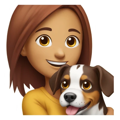 smiling girl with dog appenzeller viszla outdoors sticker