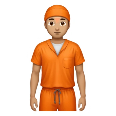 prisoner man in orange clothing sticker