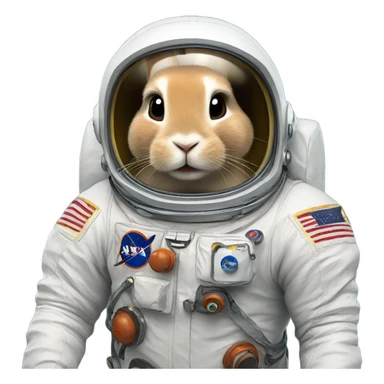 A rabbit astronaut  sticker
