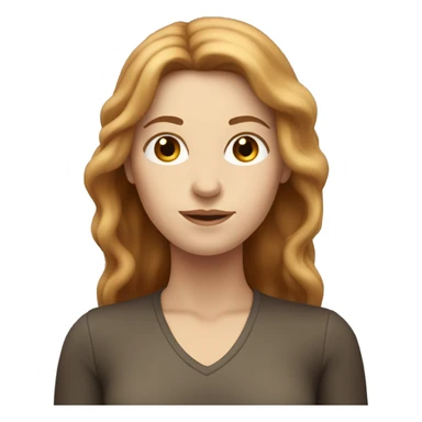 White woman with long hazelnut coloured hair  sticker