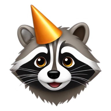 raccoon with party hat sticker