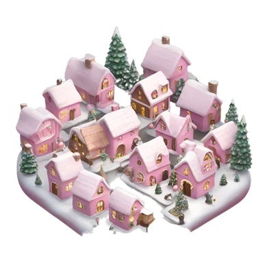 baby pink christmas village sticker