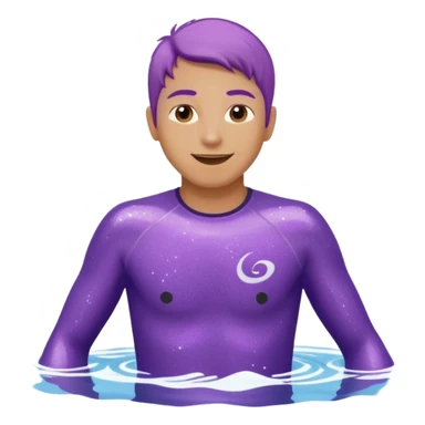 glitter purple cian happy surf sticker