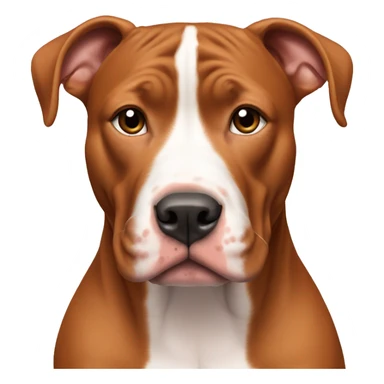 red pitbull with white spots and cropped ears sticker