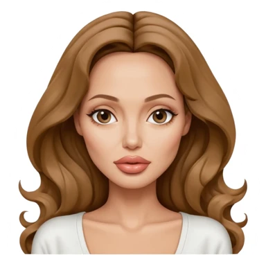 Angelina jolie , fashion model Beautiful woman model adult   large breasts  with close set eyes tan skin, full lips  long hair curled model white  top   sticker