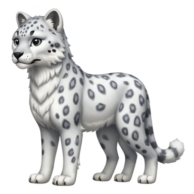 "Shnolf"-Snow-leopard-wolf-hybrid-fusion-animal-creature, full body sticker