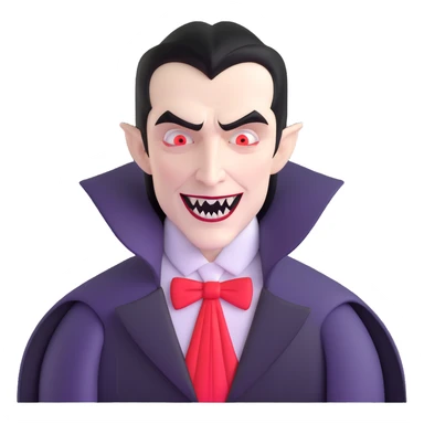 Count Dracula with pale skin and vampire fangs sticker