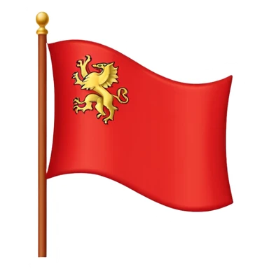“Emoji-style red waving castle flag, flat clean lines, simple heraldic shape, no castle shown.” sticker
