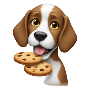 Dog eating cookies sticker