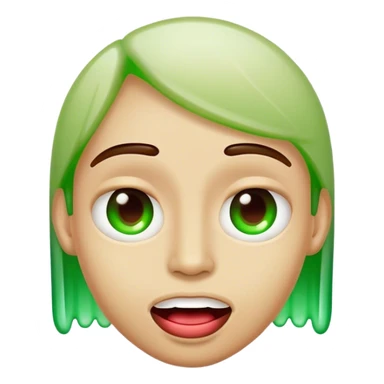 Jelly bean green ombré straight mouth sticker