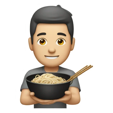 Man cooking wok fired soba noodles sticker