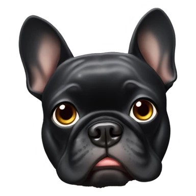 Black frenchie with food crumbs stuck to his face sticker