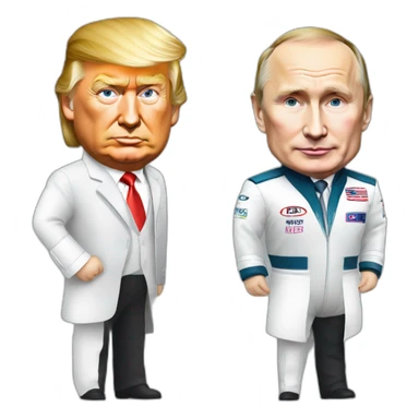 Vladimir Putin and Donald trump in formula 1 sticker