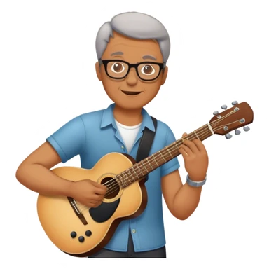 middle-aged man in glasses, musician, instrument, guitar, piano, violin, performance, music, playing, melody, talent, sound, notes, skilled, artist, creativity sticker