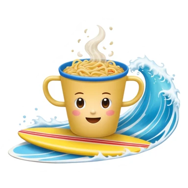 Cup noodle on the surfboard sticker