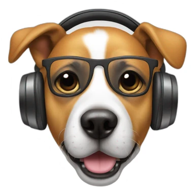 Dog with headphones  sticker