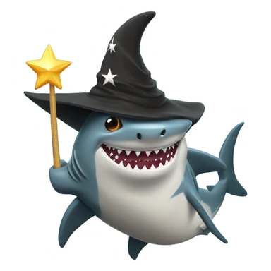 Shark dressed as a wizard  sticker