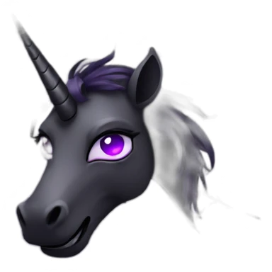 Spooky black unicorn with purple eye and white spider webs sticker