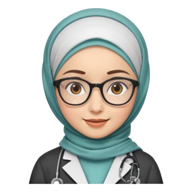 doctor girl with glasses with hijab sticker
