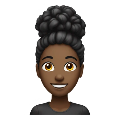 young black lady with bi eyes and big grin, with black hair, she is a software deeloper sticker