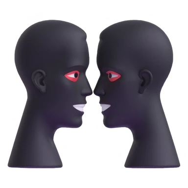 two speaking heads facing each other sticker