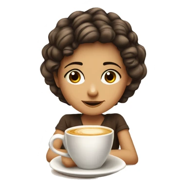 niña con pelo cafe  largo y lacio con volumen ojos cafes edad 12 conflicion delgada sticker