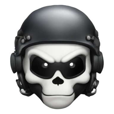 Please make me a patch that is a skunk with half a skull and an helmet display unit from an Apache helicopter sticker