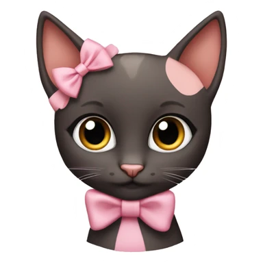 kitty marie without hair with pink bow sticker