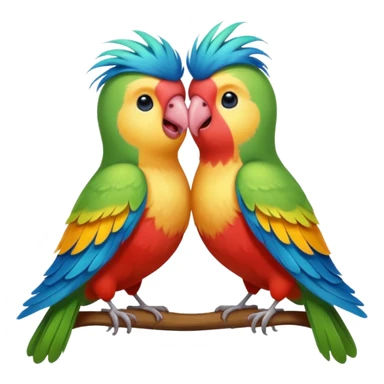 A beautiful love birds singing sticker