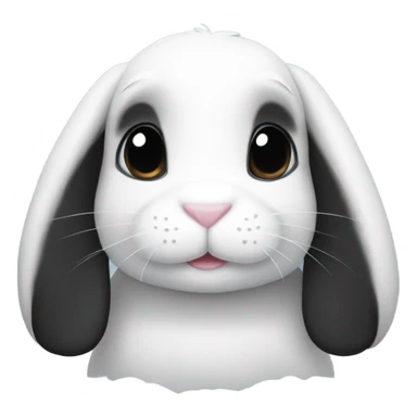 White and black bunny  sticker