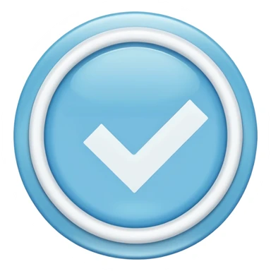 light blue circle  with white check mark in the middle  sticker