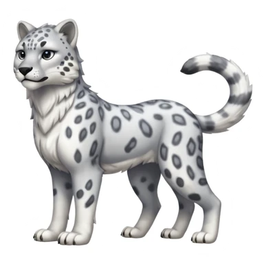 "Schnolf"-Snow-leopard-wolf-hybrid-fusion-animal-creature, full body sticker