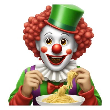 Christmas clown eating pasta sticker