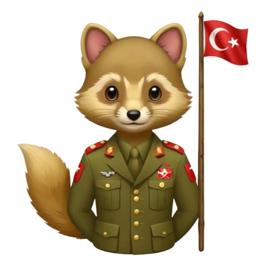  PineMarten in military uniform Türkiye  sticker