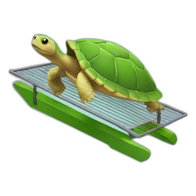 Tortue qui fait du trampoline sticker