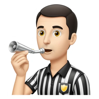 referee blowing whistle sticker