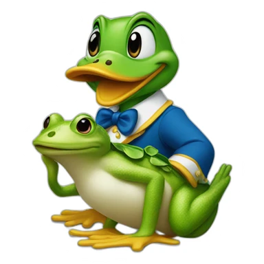 Donald Duck with a frog sticker