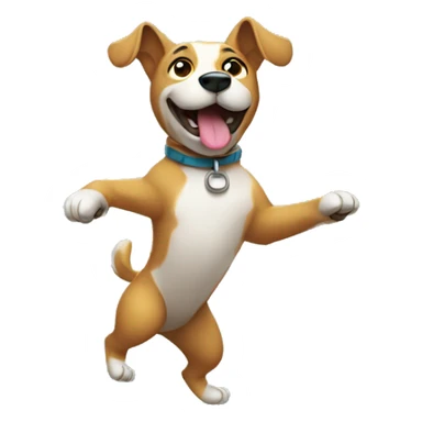 A dog dancing in rain sticker