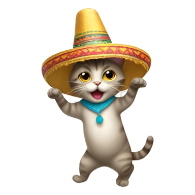 cat dancing with a sunbrero sticker