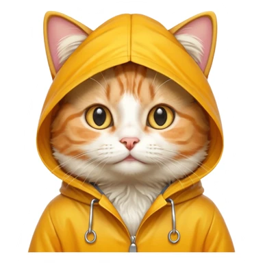 cat in yellow rain coat over head



 sticker