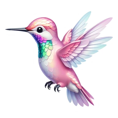 Light pink and white hummingbird  sticker