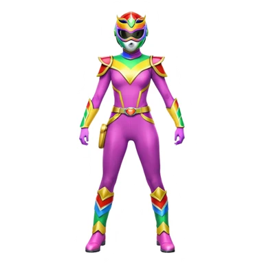  Female rainbow Power ranger  full body  mask on sticker