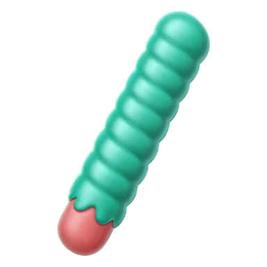 Lactobacillus bacteria emoji, thick rod shape, teal green, soft fibrous texture, clean ingredient icon style sticker