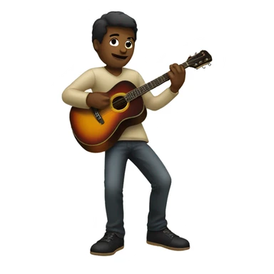 Musician playing guitar sticker